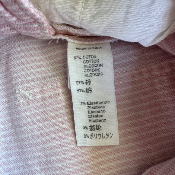 BONPOINT Pale Pink Stripe Overalls Girls 8 Stretch Cotton Bib Dungarees Classic - Picture 8 of 9